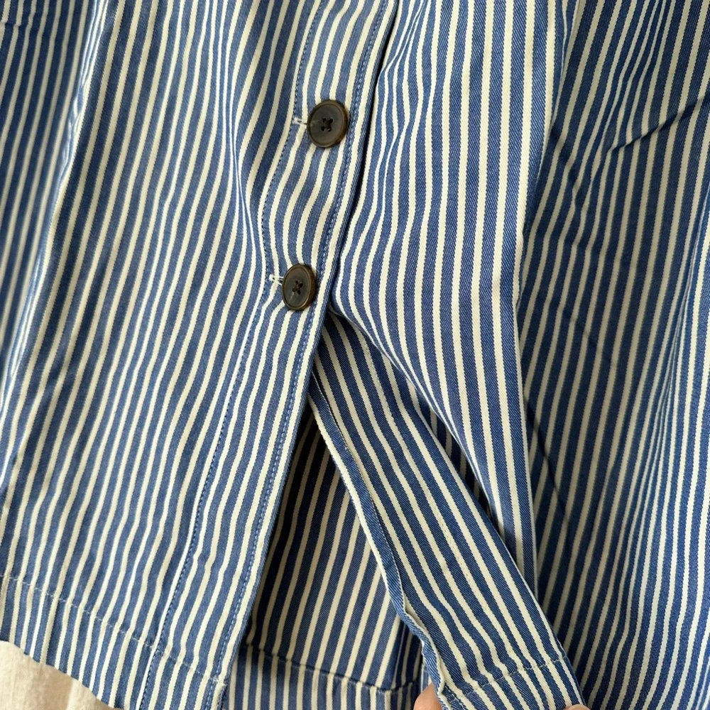 Talbots Navy Striped A-Line Skirt - Picture 5 of 7